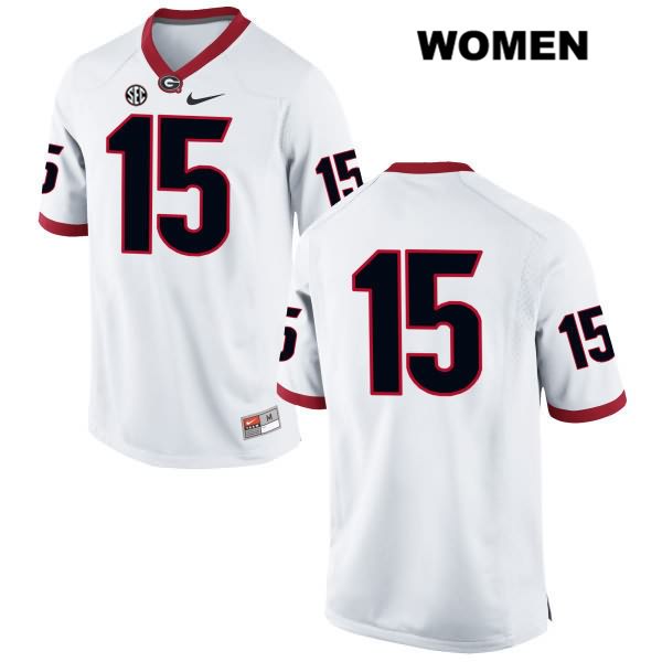 Georgia Bulldogs Women's Matt Landers #15 NCAA No Name Authentic White Nike Stitched College Football Jersey OQH5256QE
